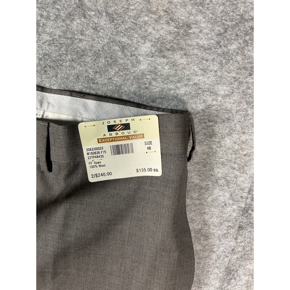 Joseph Abboud Exceptional Value Mens Flat Front Wool Dress Pants Size 48 Gray - Picture 2 of 5